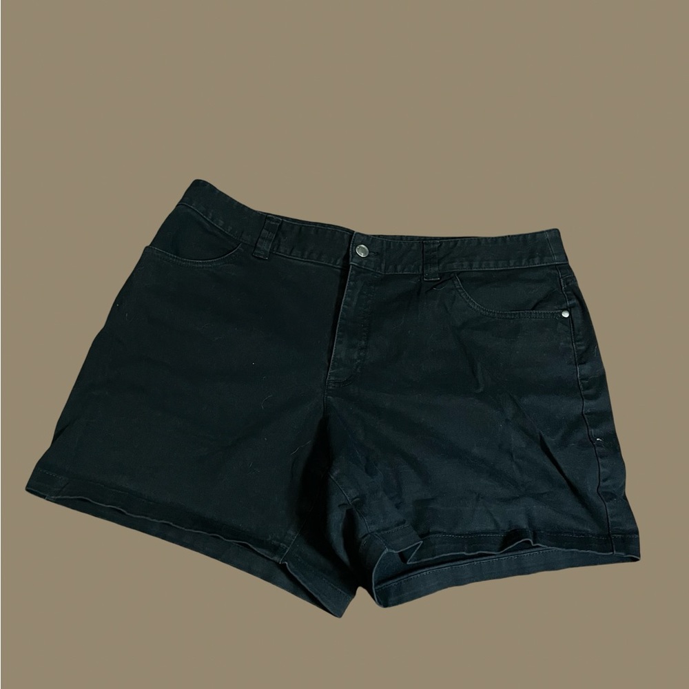 Rafaella Sports Classic black shorts size 12 cotton spandex stretch four pocket - Picture 3 of 14